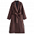 Картинка Пальто халат коричневое 2 накладных кармана по бокам от магазина LonnaMag