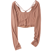 Картинка Топ длинный рукав вырез на спине завязки от груди за спину от магазина LonnaMag