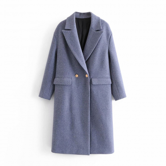 Пальто шерстяное прямое золотые пуговицы с изображением