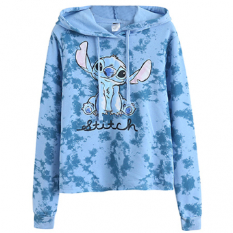 Худи разводы принт STITCH стич (флис)