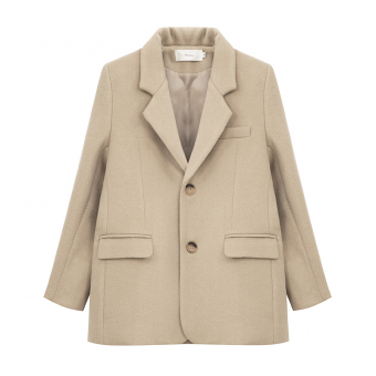 Пиджак пальто бежевый шерсть