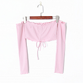 Картинка Топ длинный рукав открытые плечи сбока на груди от магазина LonnaMag