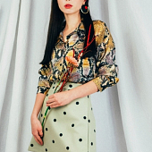 Картинка Юбка шерстяная в горошек мини от магазина LonnaMag