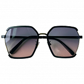 картинка Очки широкие шестиугольник металл полуоправа золотая оправа по бокам линзы и переносица от магазина LonnaMag