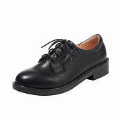 картинка Ботинки кожзам на шнуровке с бежевым подкладом - матовые от магазина LonnaMag