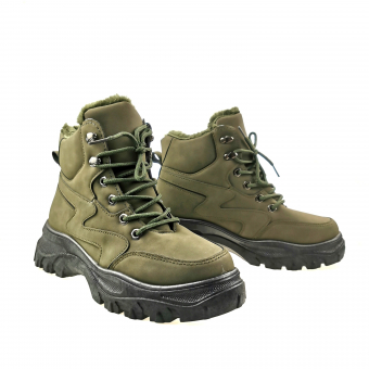 Ботинки высокие рельефная подошва сбоку волна SAIJUN (мех)