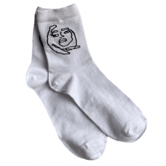 Носки женские черный контур портрет KAFTAN 