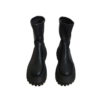 Сапоги грубые по ноге широкая платформа трапеция