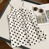 Картинка Костюм тройка пиджак + широкие брюки + топ в горох(топ) от магазина LonnaMag