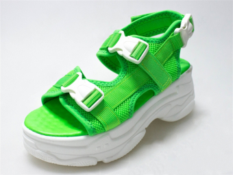 Сандалии спорт MEFICE платформа зеленый неон белые карабины