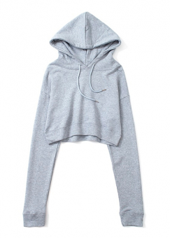 Толстовка укороченная однотонная