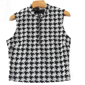 Топ ворот под горло на молнии гусиная лапка