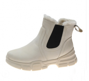 Ботинки челси зима узорная платформа меховая оторочка