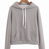 Картинка Худи тонкий хлопок белые шнурки карман-кенгуру капюшон от магазина LonnaMag