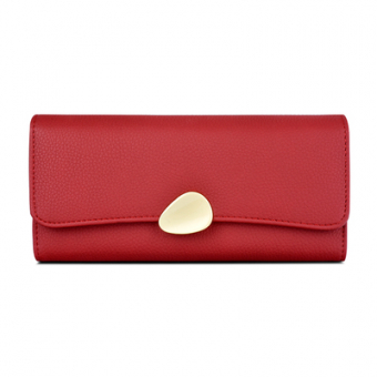 Кошелек длинный зернистая эко кожа клапан с застёжкой неровный овал