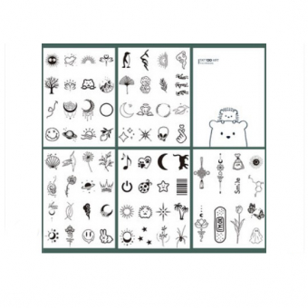 Переводные татуировки - 77 шт разные символы и фигуры