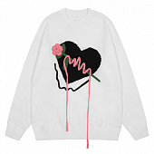 Картинка Свитер oversize сердце роза розовый шнурок от магазина LonnaMag