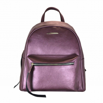 Рюкзак округлый карман с черным хлястик эко-кожа металл полоса