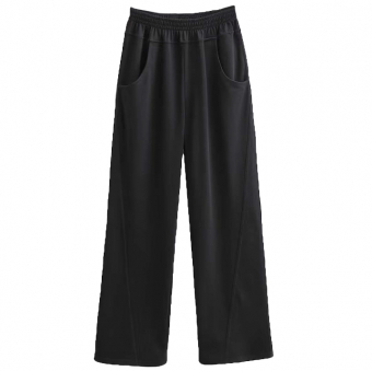 Штаны прямые широкие по бокам швы сзади один карман