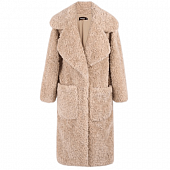 Картинка Шуба барашек широкий воротник спереди 2 кармана + пояс от магазина LonnaMag