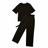 Картинка Комплект костюмная ткань широкая футболка + брюки с  защипами от магазина LonnaMag