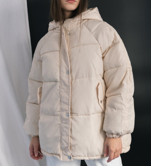 Куртка дутая широкая oversize рукав реглан