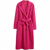 Картинка Пальто на запах ярко-розовое фуксия 3 пуговицы + пояс от магазина LonnaMag