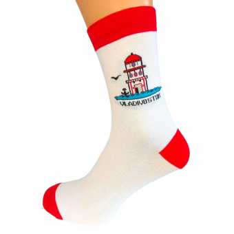 Носки Everneat Vladivostok Владивосток Маяк (с красным)