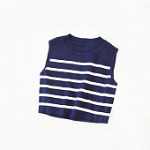 Картинка Топ трикотаж темно-синий белые полосы от магазина LonnaMag