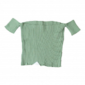 Картинка Топ в рубчик открытые плечи короткий рукав однотон от магазина LonnaMag