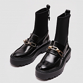 картинка Ботинки эффект лоферов текстиль сверху цепь от магазина LonnaMag
