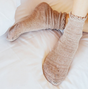 Носки кружевные в горизонтальную полоску