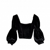 Картинка Топ бархат рукав фонарик квадратный вырез от магазина LonnaMag