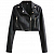 Картинка Куртка косуха укороченная эко кожа 2 кармана на молнии от магазина LonnaMag