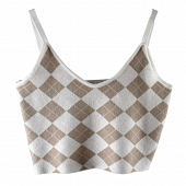 Картинка Топ трикотаж аргайл бежевые и молочные ромбы от магазина LonnaMag