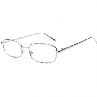 Очки узкие прямоугольные тонкая металл оправа - прозрачные