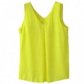 Картинка Топ шифон ярко-желтый защип от V-выреза от магазина LonnaMag