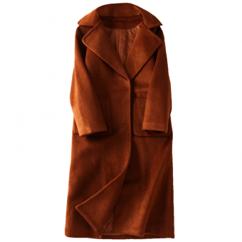 Пальто миди шерстяное спереди 2 накладных кармана