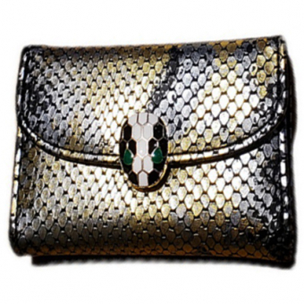 Кошелек маленький кожзам цветной теснение под змею застежка голова змеи