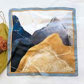 картинка Шелковый платок с пейзажем "Горы" от магазина LonnaMag