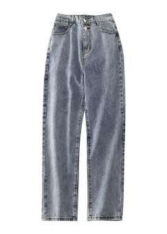 Джинсы выстиранные 2 пуговицы спинка на резинке