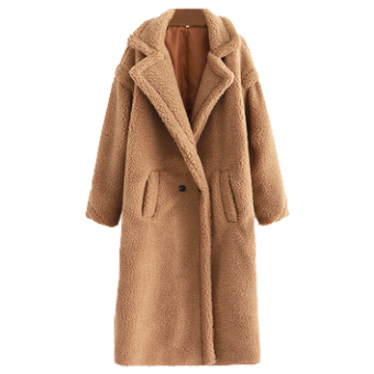 Шуба плюшевая Тедди светло-коричневая