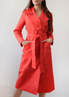 Тренч плащ (Россия) 6 пуговиц пояс