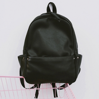 Рюкзак эко кожа квадратные заклепки в углах длинные хлястики