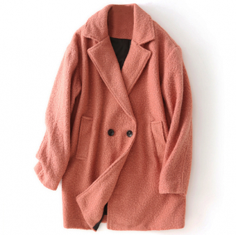 Пальто плюш oversize 2 черных пуговицы