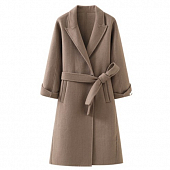 Картинка Пальто шерстяное + пояс 2 цвета однотон от магазина LonnaMag