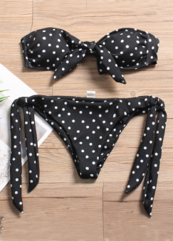 Купальник раздельный горошек топ и плавки на завязках