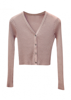 Кардиган короткий трикотаж 4 перламутр пуговицы (13 цветов)