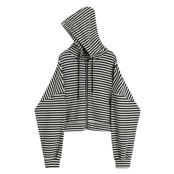 Худи в полоску на молнии с карманами