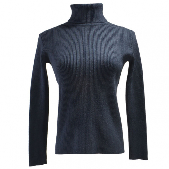 Водолазка базовая черная в рубчик